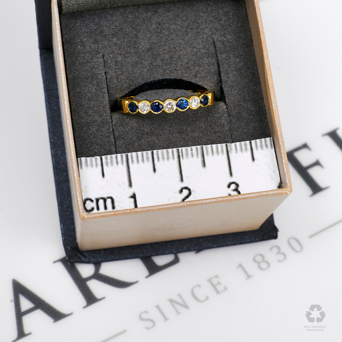 Pre-Owned 18ct Gold Diamond & Sapphire Ring Size N