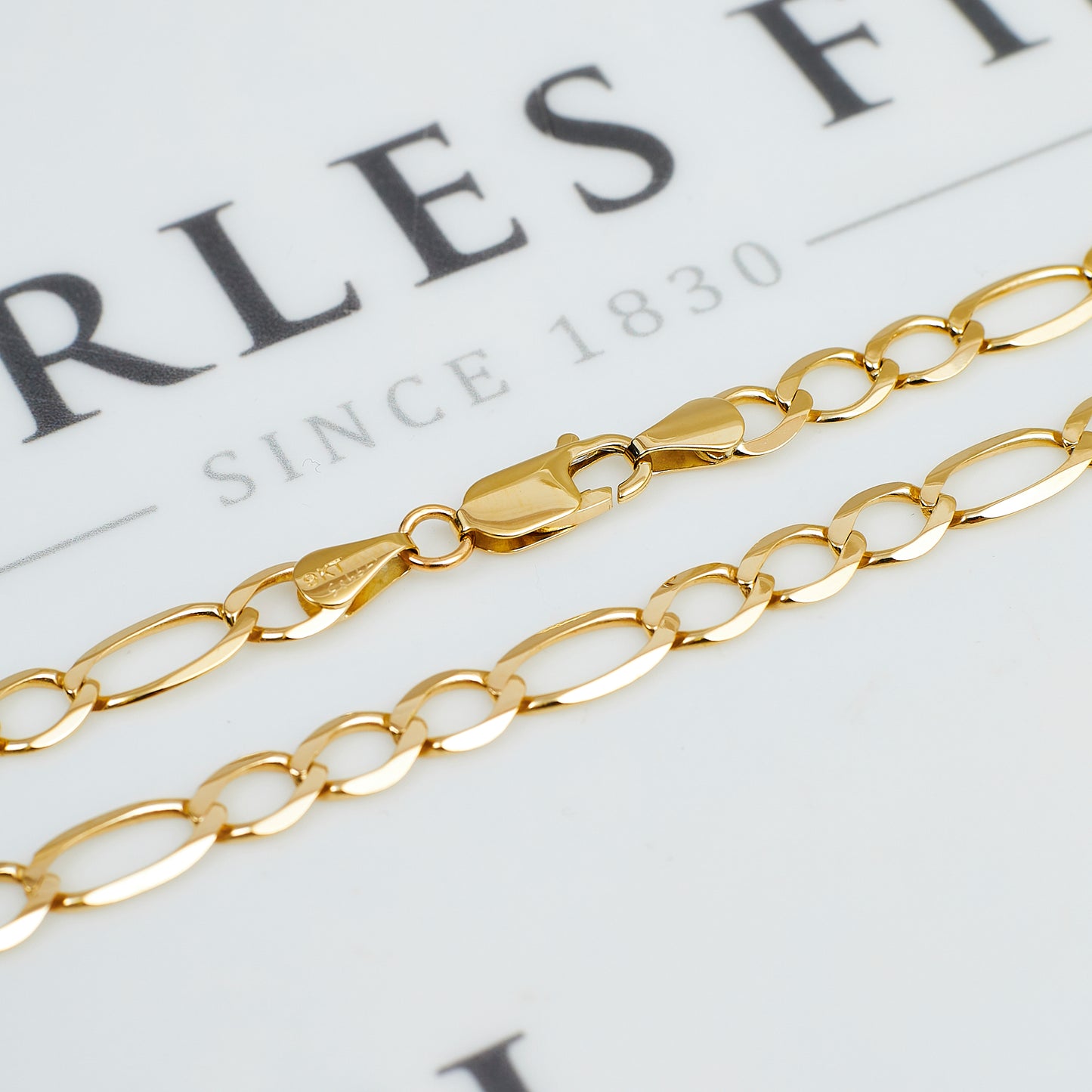 Pre-Owned 9ct Gold Figaro Chain Necklace 24 Inch