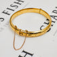 Pre-Owned 9ct Gold Swirl Design Hinged Bangle