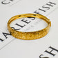 Pre-Owned 9ct Gold Flower Design Tapering Hinged Bangle
