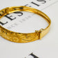 Pre-Owned 9ct Gold Flower Design Tapering Hinged Bangle