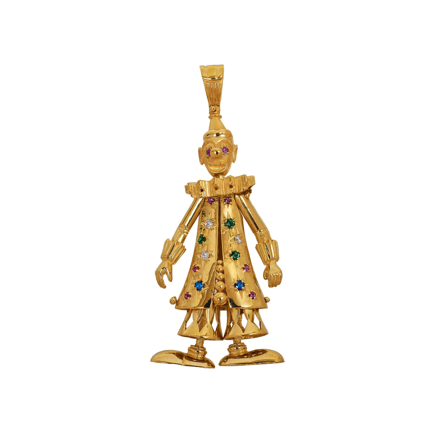 Pre-Owned 9ct Gold Oversized CZ Clown Pendant
