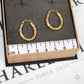 Pre-Owned 9ct Gold Tricolor Oval Twist Creole Earrings