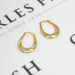 Pre-Owned 9ct Gold 2 Tone Twist Bottom Creole Earrings