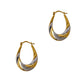 Pre-Owned 9ct Gold 2 Tone Twist Bottom Creole Earrings