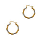 Pre-Owned 9ct Gold Crystal Bamboo Design Creole Earrings