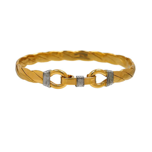 Pre-Owned 9ct Gold Twist Bangle With Hook & Noose Closure