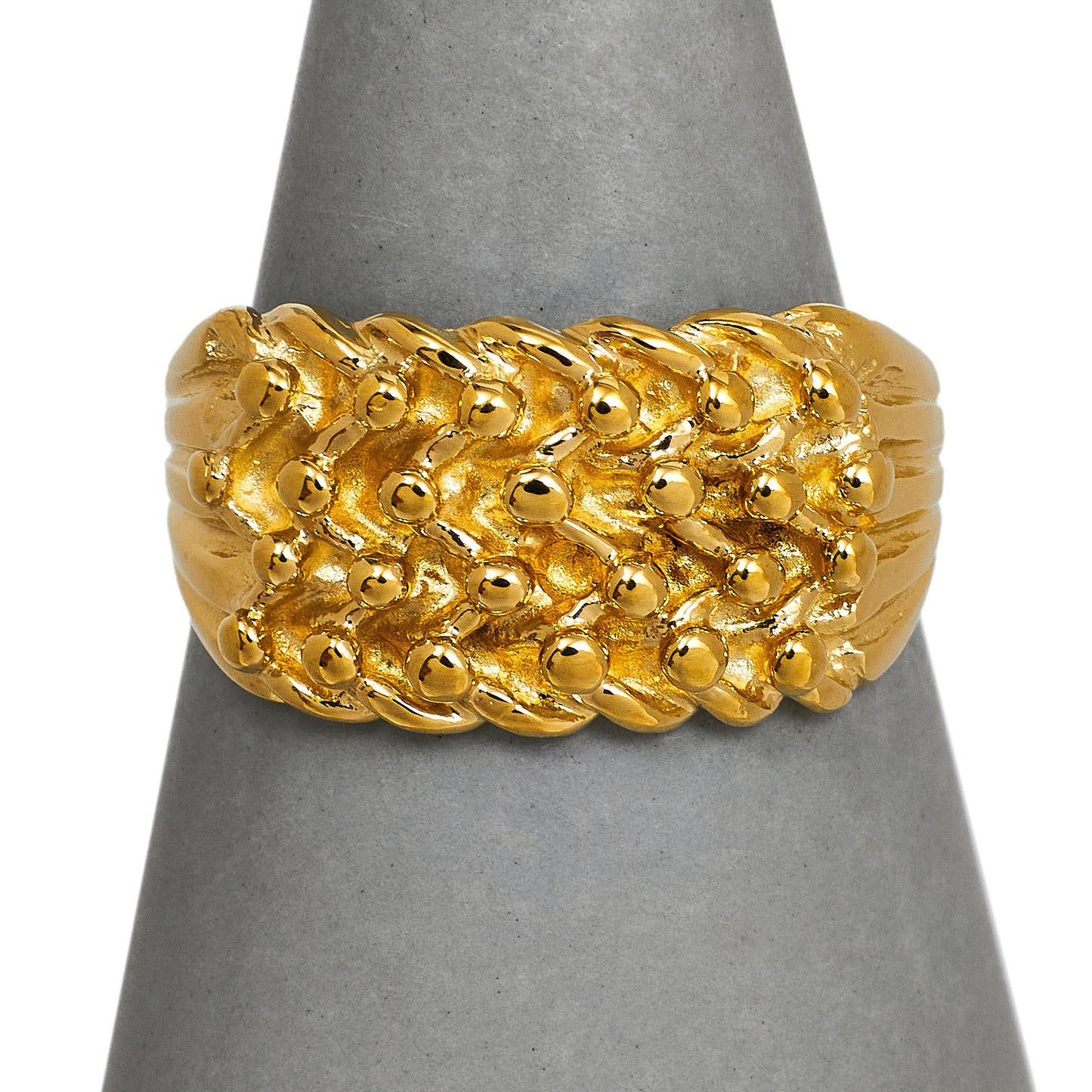 Pre-Owned 9ct Gold 4 Row Shot Ring Size S