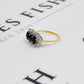 Pre-Owned 9ct Gold Sapphire & CZ Cluster Ring Size N