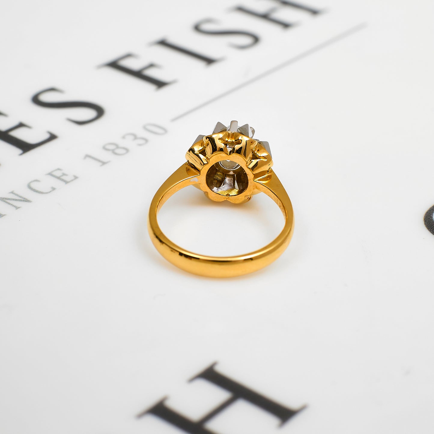 Pre-Owned 18ct Gold Synthetic Stone Dress Ring Size N