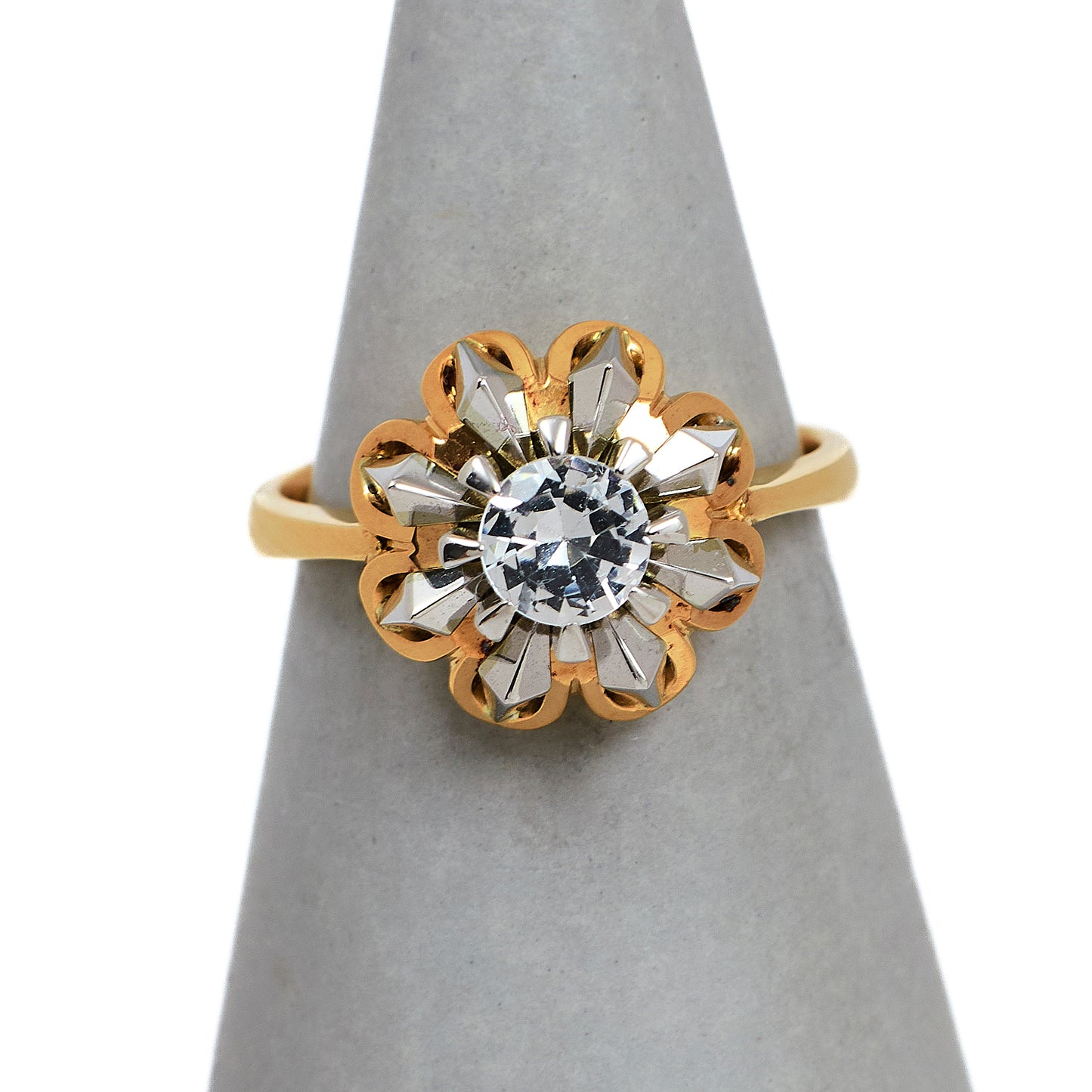 Pre-Owned 18ct Gold Synthetic Stone Dress Ring Size N