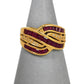 Pre-Owned 18ct Gold Diamond & Glass Filled Ruby Ring