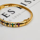 Pre-Owned 9ct Gold Gemstone Hinged Bangle