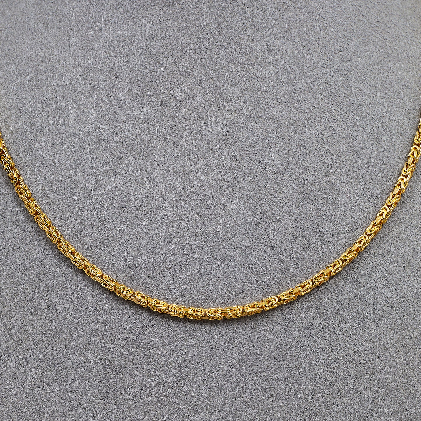 Pre-Owned 14ct Gold Square Byzantine Chain Necklace 16 Inch