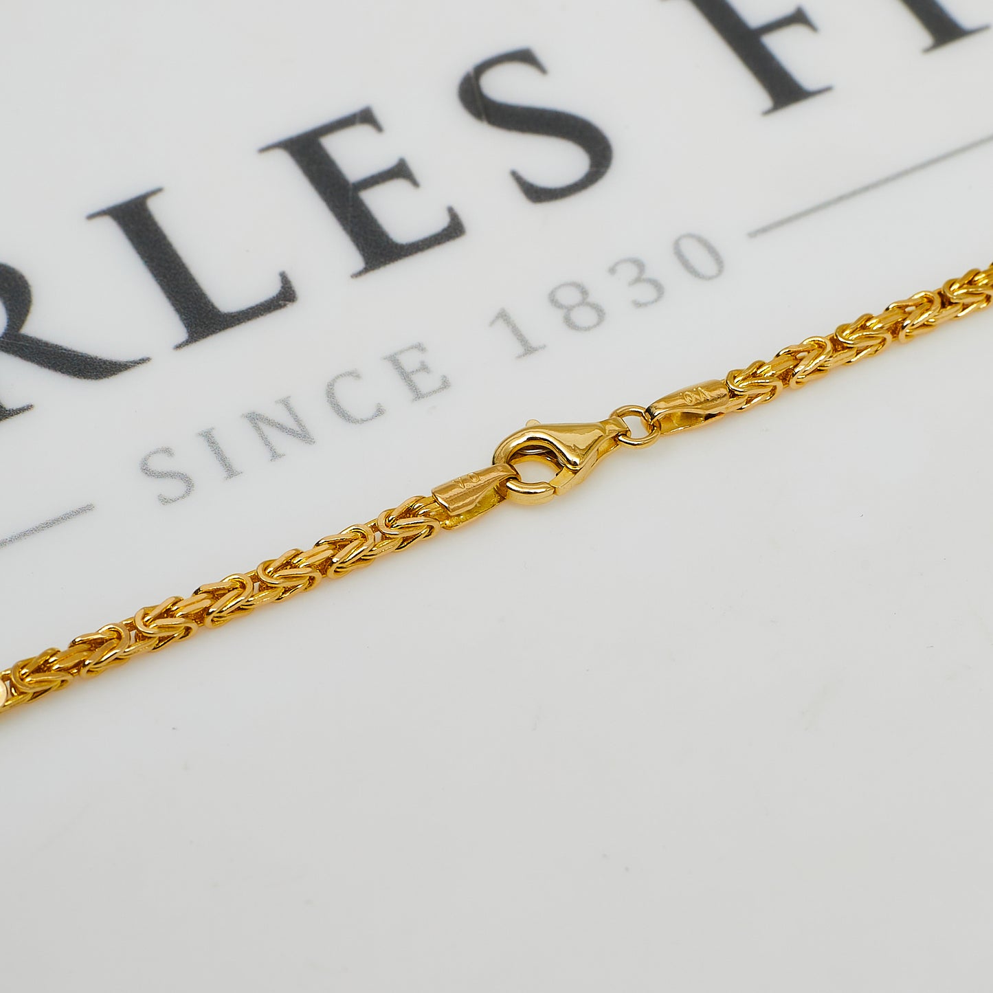 Pre-Owned 14ct Gold Square Byzantine Chain Necklace 16 Inch