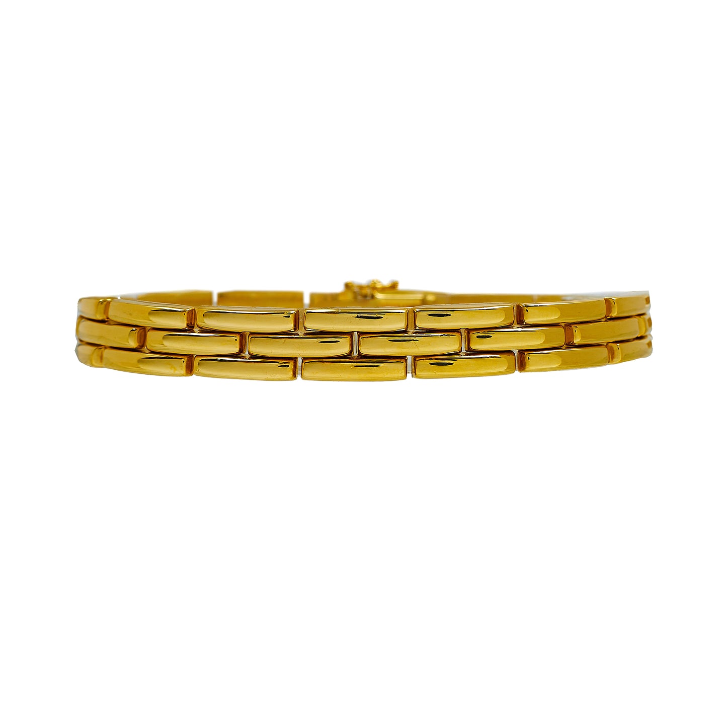 Pre-Owned 18ct Gold Brick Design Bracelet 7.5 Inch
