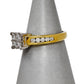 Pre-Owned 18ct Gold Princess Cut Diamond Ring Size M