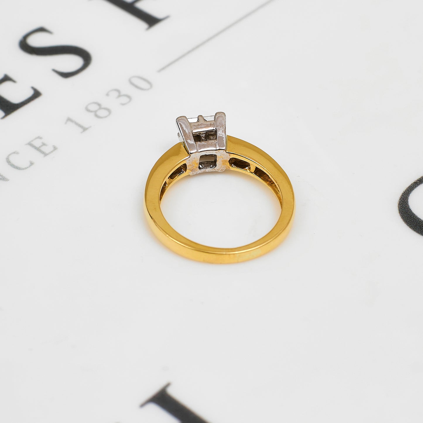 Pre-Owned 18ct Gold Princess Cut Diamond Ring Size M
