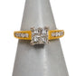 Pre-Owned 18ct Gold Princess Cut Diamond Ring Size M