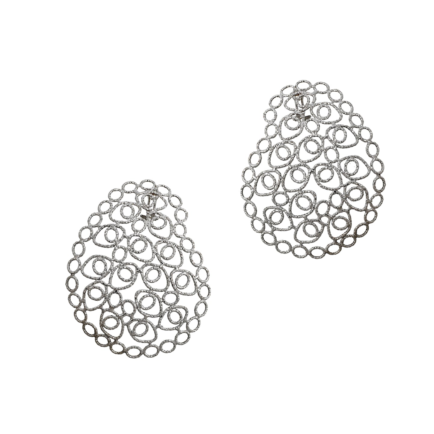 Pre-Owned 18ct White Gold Oversized Circle Design Earrings