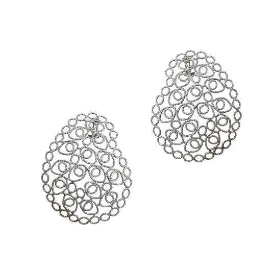 Pre-Owned 18ct White Gold Oversized Circle Design Earrings