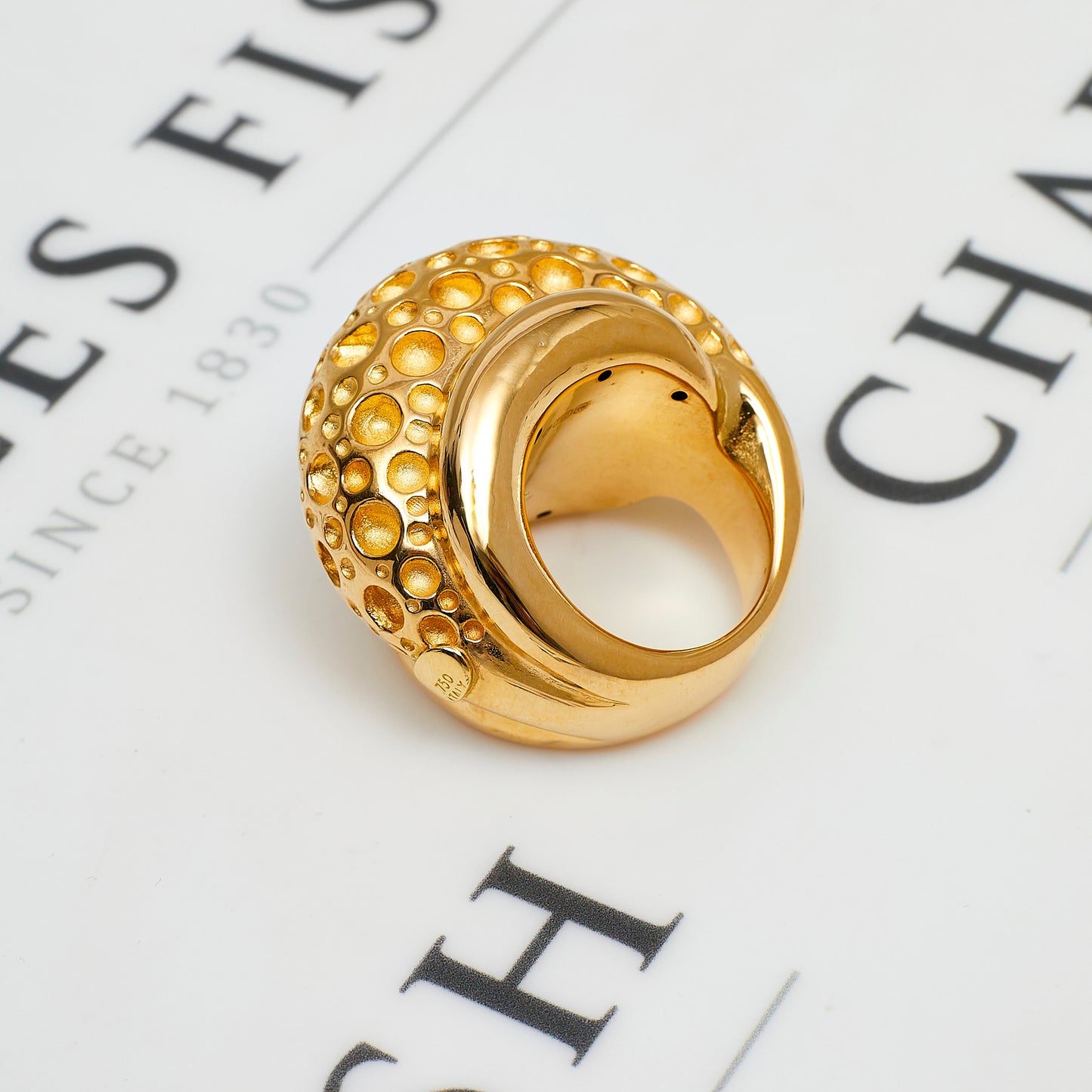 Pre-Owned 18ct Gold Dimple Bump Head Ring Size Q.5