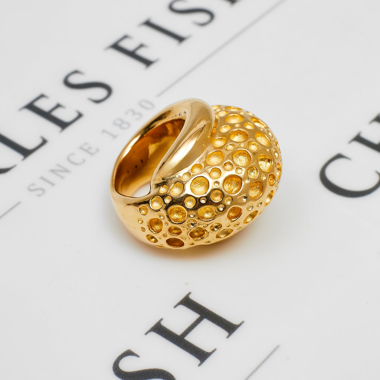 Pre-Owned 18ct Gold Dimple Bump Head Ring Size Q.5