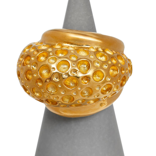 Pre-Owned 18ct Gold Dimple Bump Head Ring Size Q.5