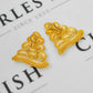 Pre-Owned 18ct Gold Matte Swirl Design Earrings