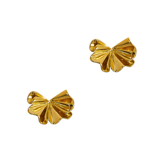 Pre-Owned 18ct Gold Fan Design Earrings Mappin & Webb