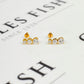 Pre-Owned 9ct Gold 3 CZ Stud Earrings