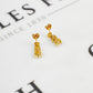 Pre-Owned 9ct Gold 3 CZ Stud Earrings