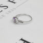 Pre-Owned 9ct White Gold Lavender CZ Dress Ring Size O.5