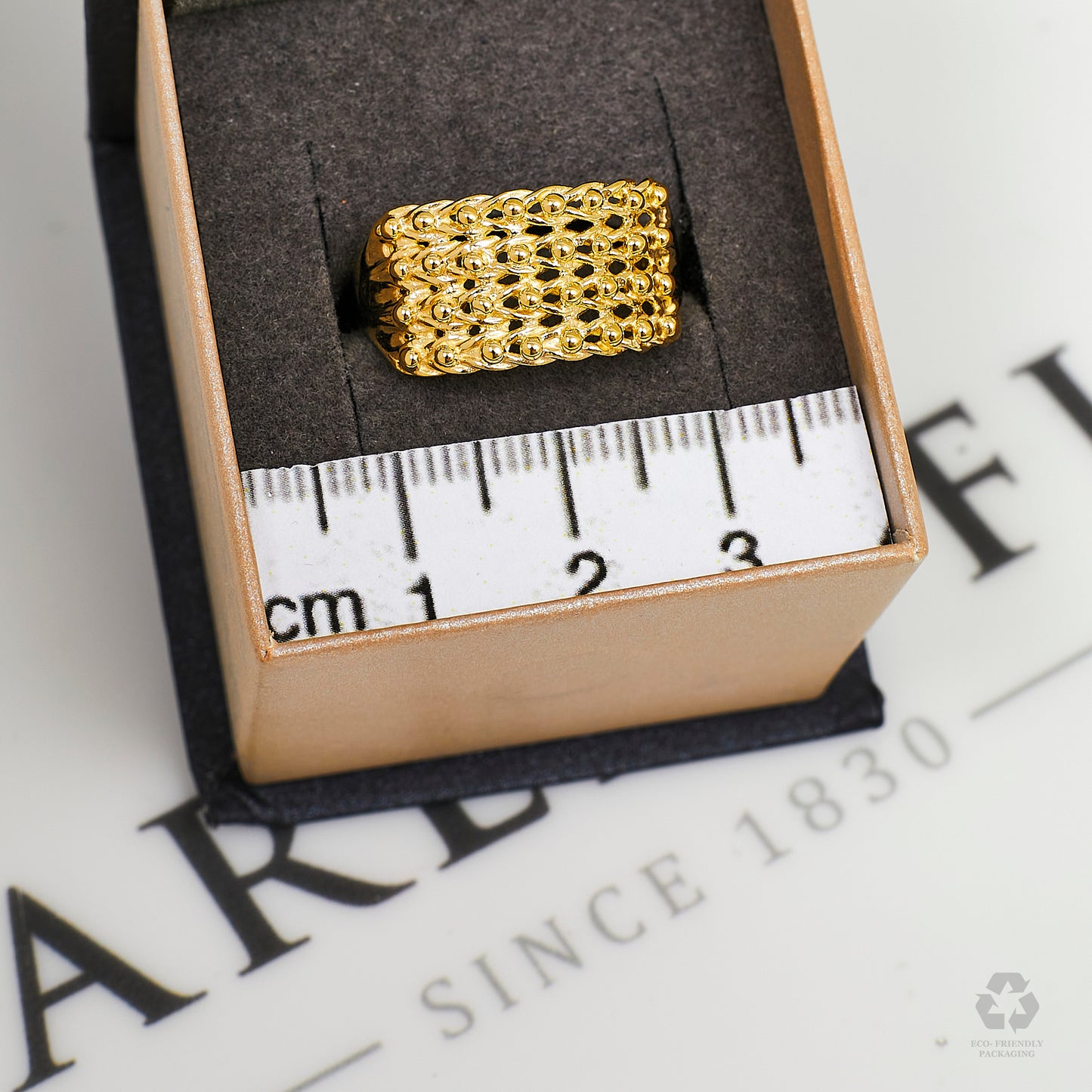 Pre-Owned 9ct Gold 4 Row Shot Ring Size R