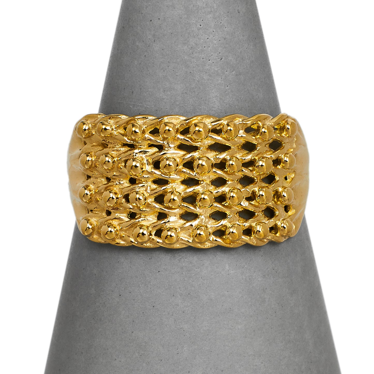 Pre-Owned 9ct Gold 4 Row Shot Ring Size R