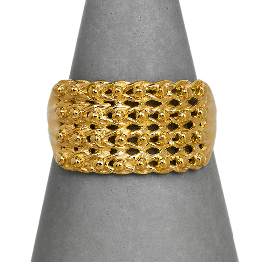 Pre-Owned 9ct Gold 4 Row Shot Ring Size R