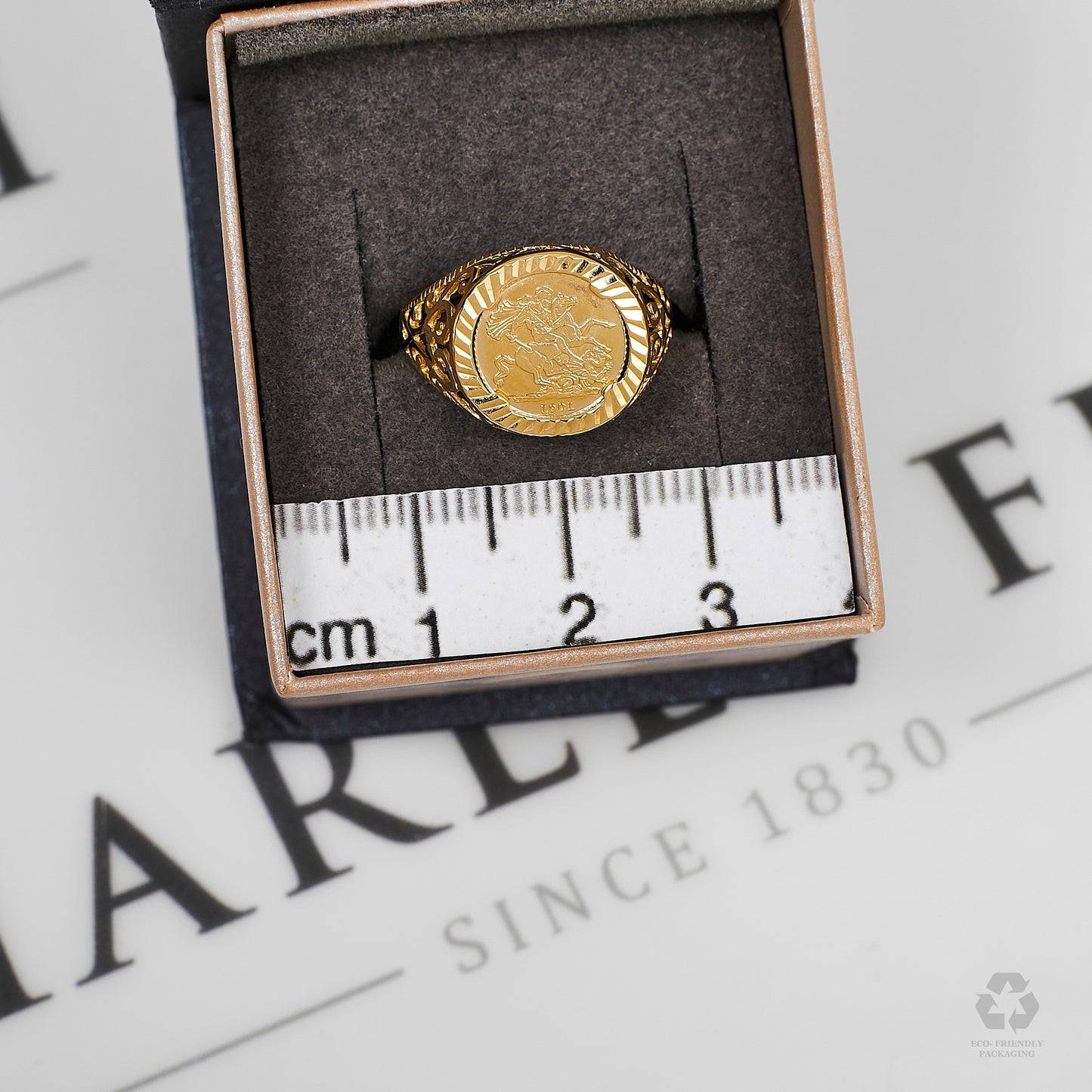 Pre-Owned 9ct Gold Round St George Ring Size L