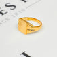 Pre-Owned 18ct Gold Rectangular Signet Ring Size Q