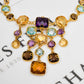 Pre-Owned 18ct Gold Multi Gemstone Collar Necklace 16 Inch