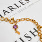Pre-Owned 18ct Gold Multi Gemstone Collar Necklace 16 Inch