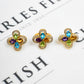 Pre-Owned 18ct Gold Gemstone Ring & Earrings SET