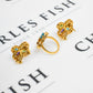 Pre-Owned 18ct Gold Gemstone Ring & Earrings SET