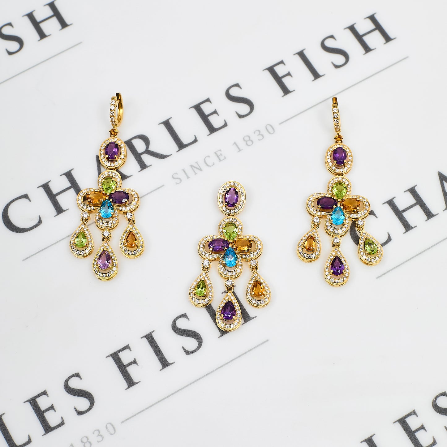 Pre-Owned 18ct Gold Diamond & Gemstone Jewellery SET