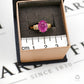 Pre-Owned 9ct Gold Glass Filled Pink Sapphire & Diamond Ring