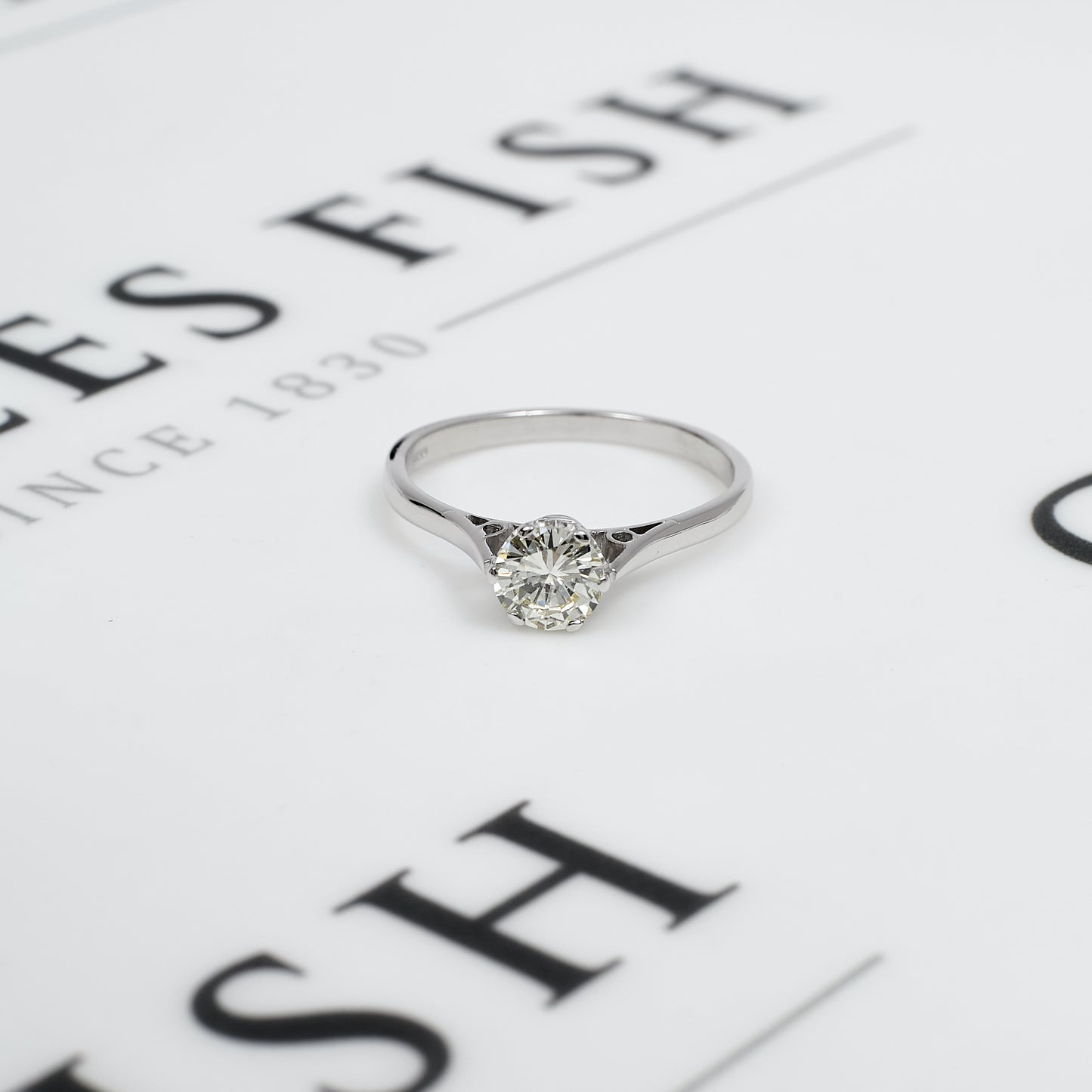 Pre-Owned 9ct White Gold Diamond Solitaire Ring Size T