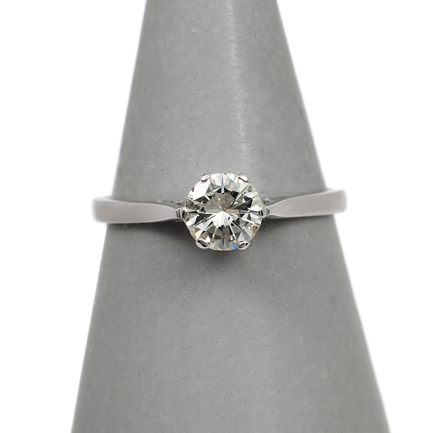Pre-Owned 9ct White Gold Diamond Solitaire Ring Size T