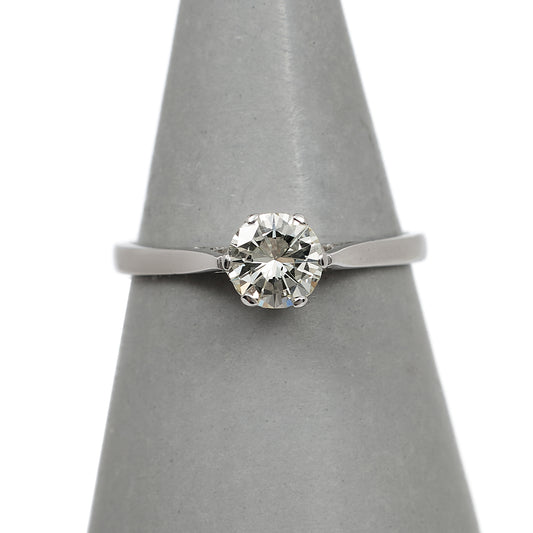 Pre-Owned 9ct White Gold Diamond Solitaire Ring Size T