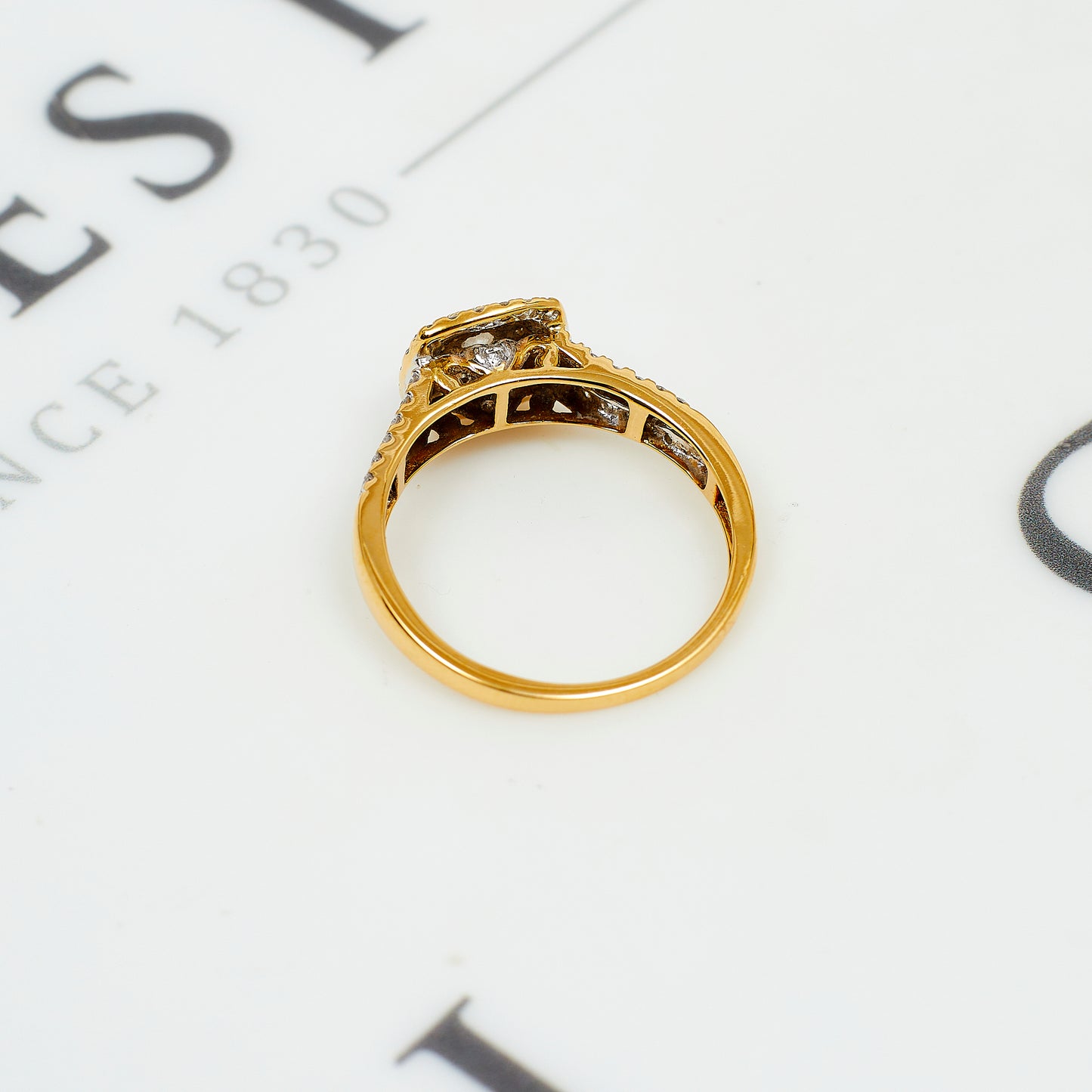 Pre-Owned 18ct Gold Square Diamond Cluster Ring Size S