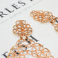 Pre-Owned 18ct Gold 2 Tone Oversized Filigree Drop Earrings