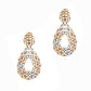 Pre-Owned 18ct Gold 2 Tone Oversized Filigree Drop Earrings